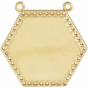 14K Yellow Gold Hexagon Necklace Center