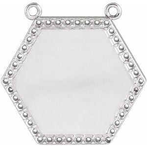 Sterling Silver Hexagon Necklace Center