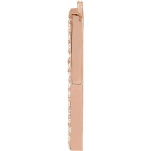 14K Rose Gold 1/10 CTW Natural Diamond Hexagon Necklace Center