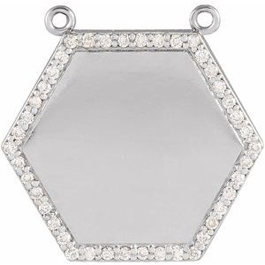 Platinum 1/10 CTW Natural Diamond Hexagon Necklace Center