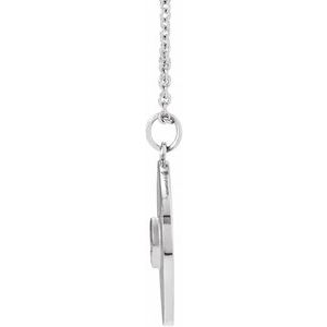 14K White Gold .05 CT Natural Diamond Disc 16-18" Necklace