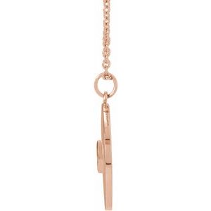 14K Rose Gold .05 CT Natural Diamond Disc 16-18" Necklace