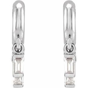 14K White Gold 1/5 CTW Natural Diamond Fringe Hoop Earrings