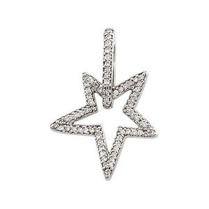 14K White Gold 1/3 CTW Natural Diamond Star Pendant