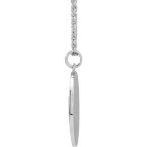 14K White Gold .08 CT Natural Diamond Disc 16-18" Necklace