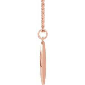 14K Rose Gold .08 CT Natural Diamond Disc 16-18" Necklace