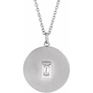 Platinum .08 CT Natural Diamond Disc 16-18" Necklace