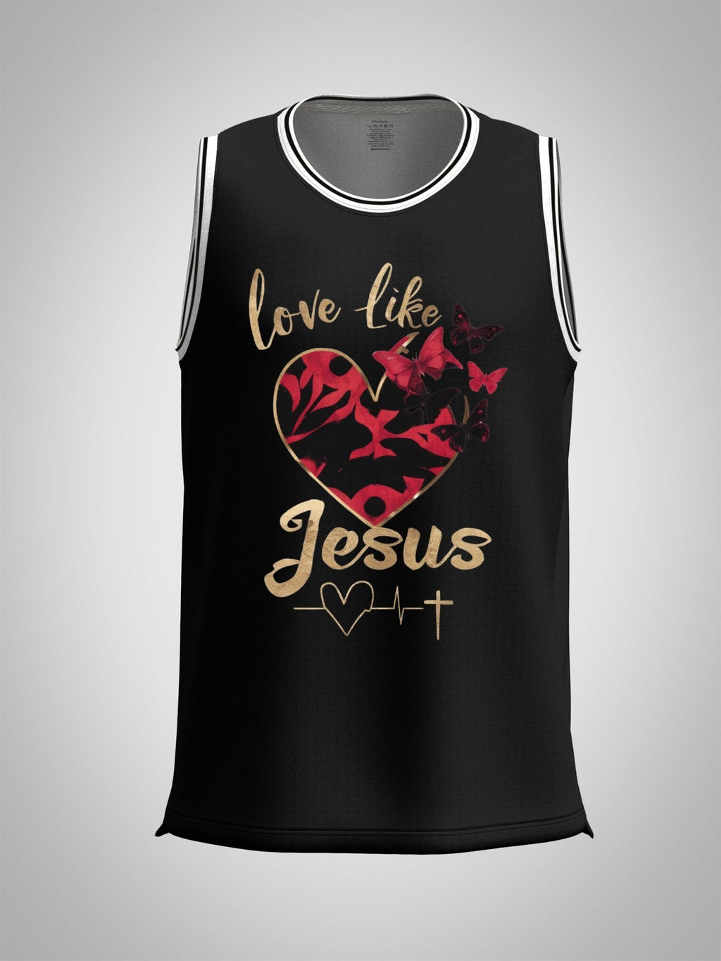Love Like Jesus Adult Black Basketball Jersey | Ships from USA