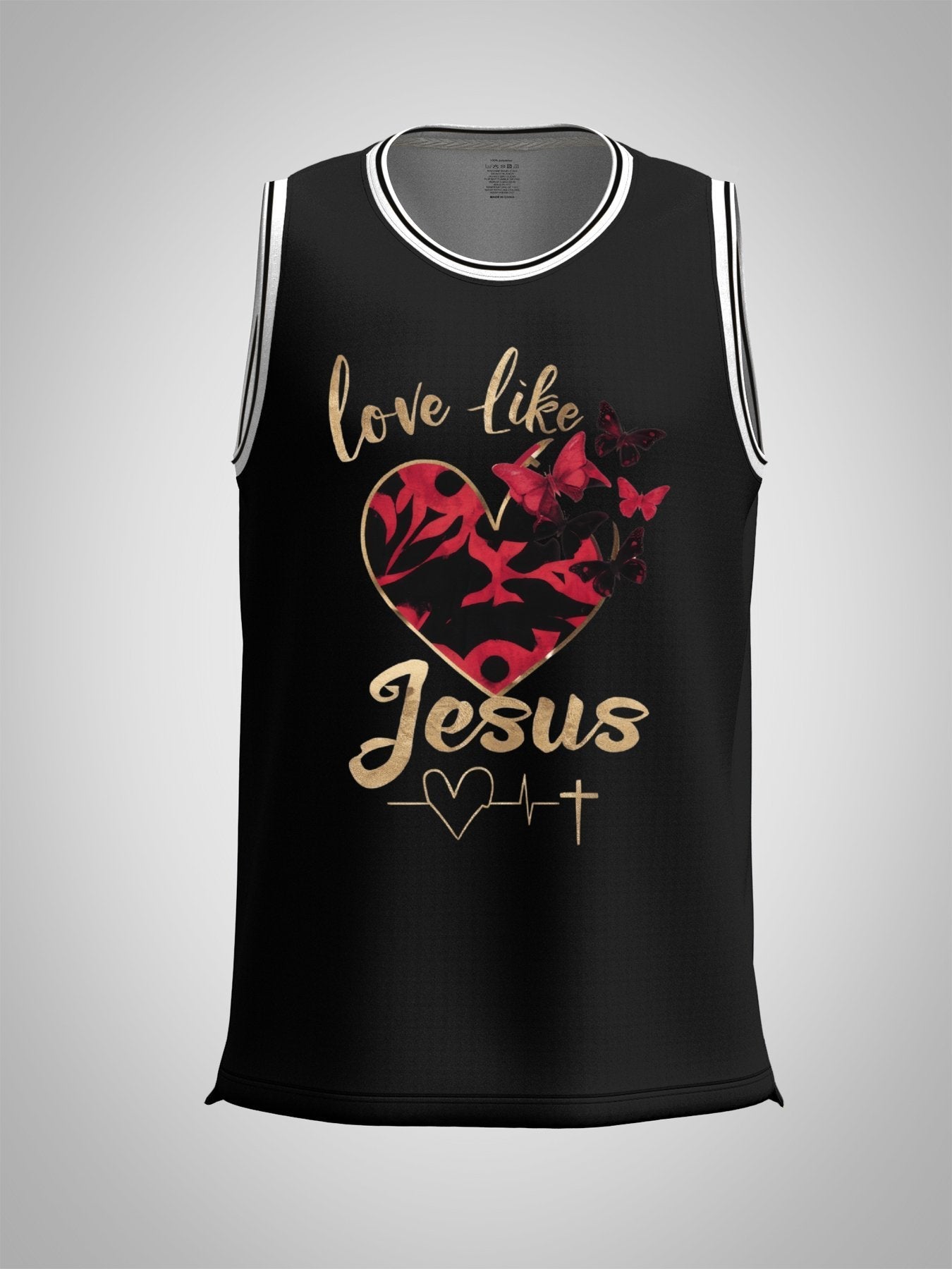 Love Like Jesus Adult Black Basketball Jersey | Ships from USA