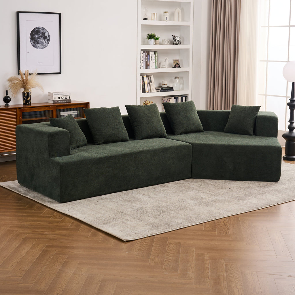 Memory Foam Couch, No Installation & Easy to Transport, Deep Seat Modern Sofa with Chenille Fabric, Couch for Living Room, Bedroom, Apartment, Home Office