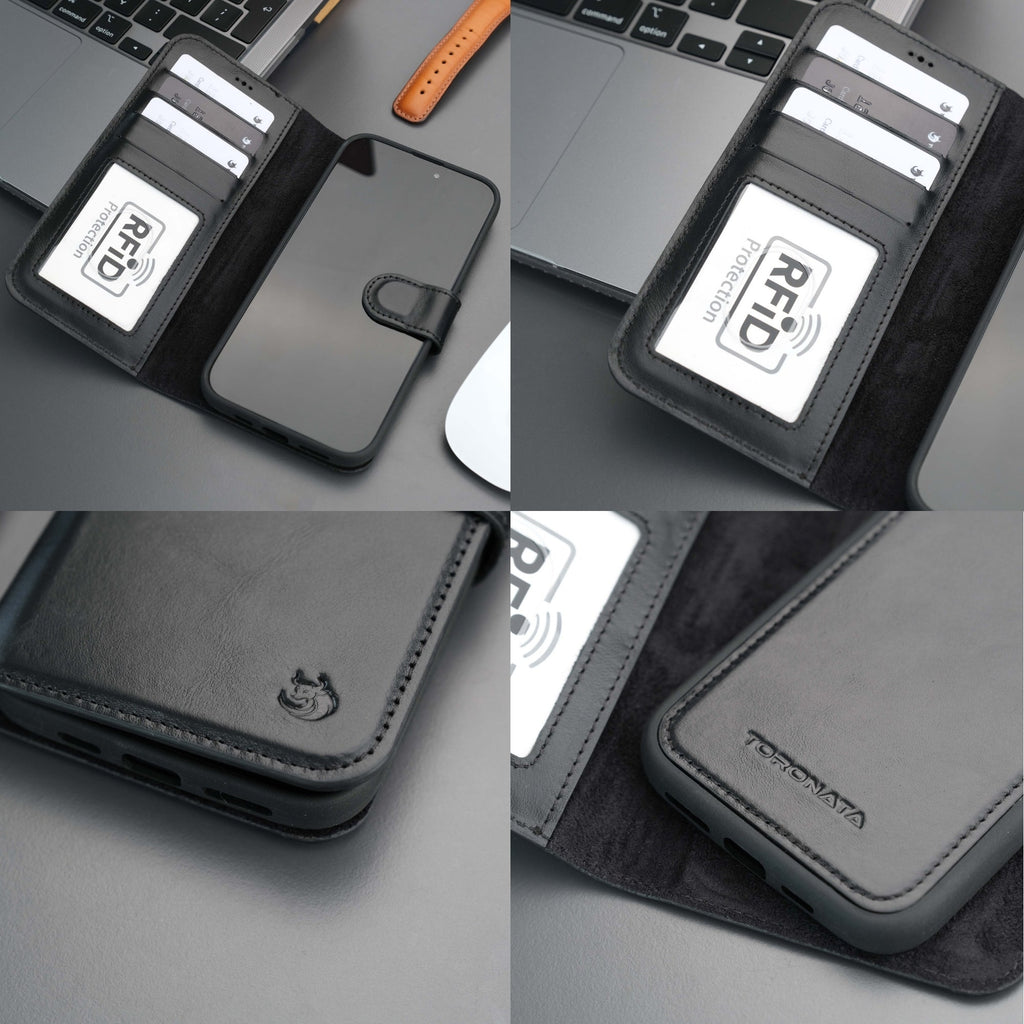 Casper Leather iPhone 15 Wallet Case | Detachable MagSafe Compatible RFID Protection