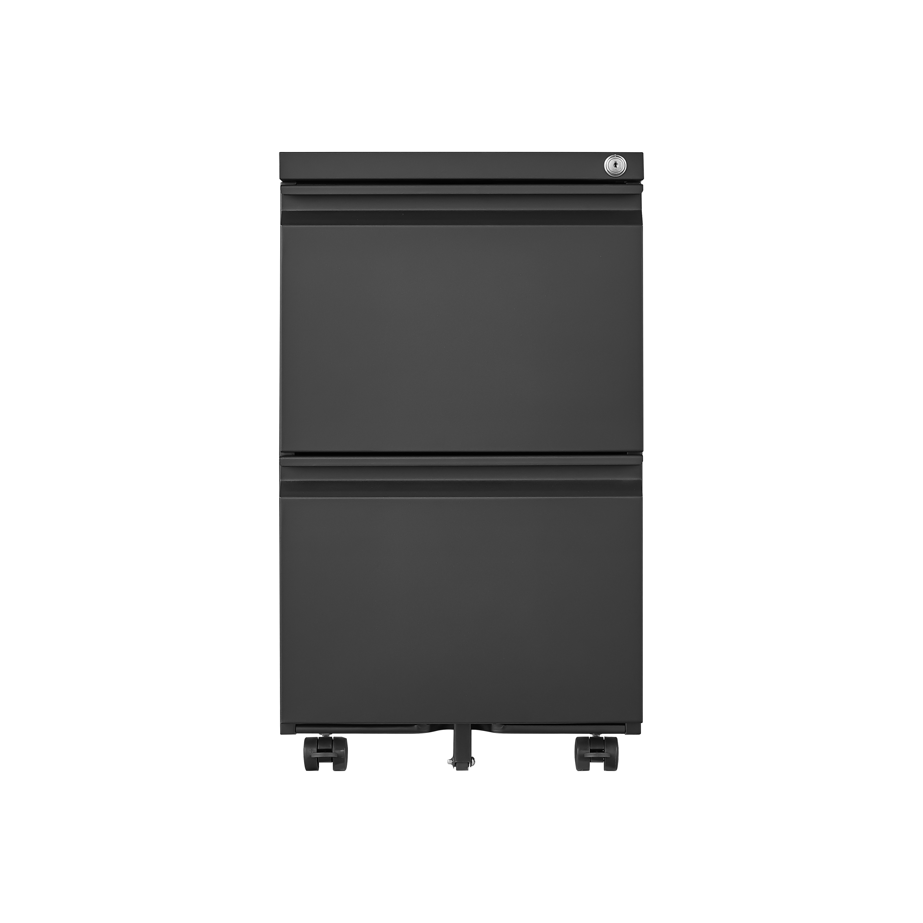 Metal Black 2 Drawer File Cabinet with Lock, Mobile Filing Cabinet for Home Office, Fits Letter/Legal/A4