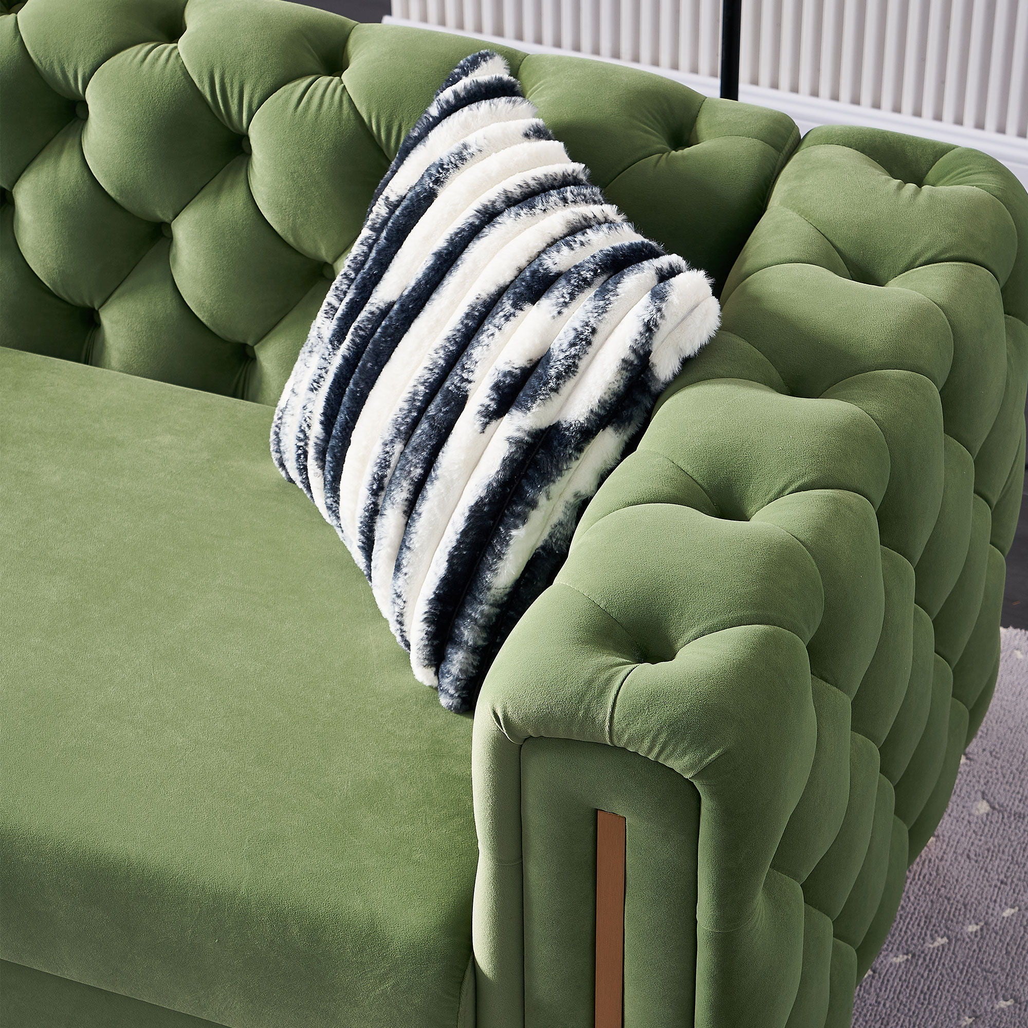 Chesterfield - Modern Tufted Living Room Sofa, 84.25''W Couch