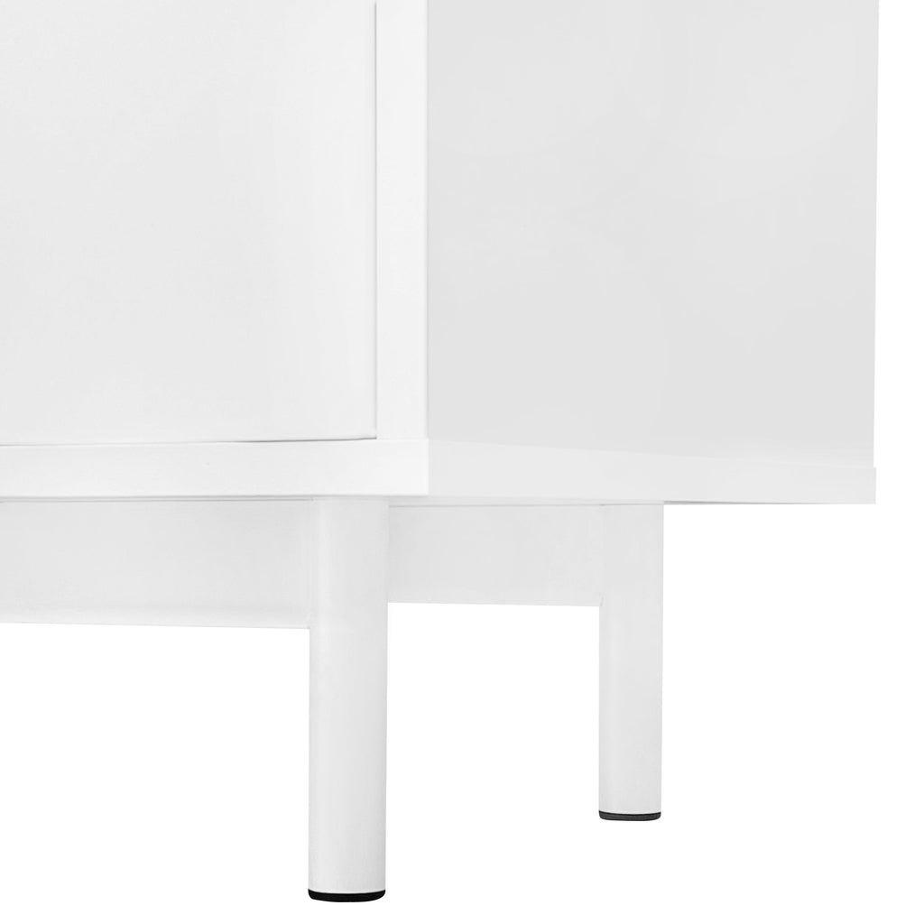 47.2' Buffet Sideboard Cabinet with 2 Doors And Drawers, Adjustable Shelf, Metal Legs Wave Pattern Kitchen Pantry Cabinets for Dining Room, Bedroom, Living Room