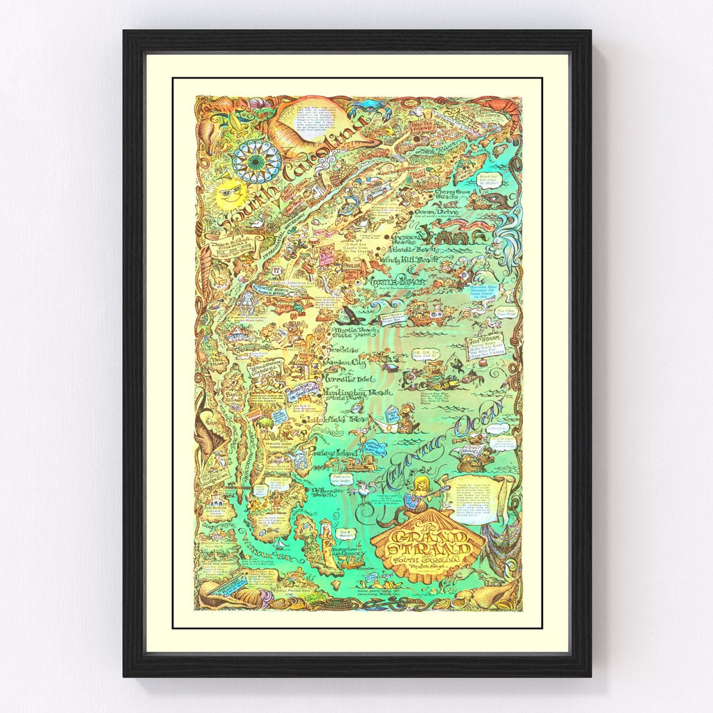 Vintage Map of The Grand Strand of South Carolina, 1972