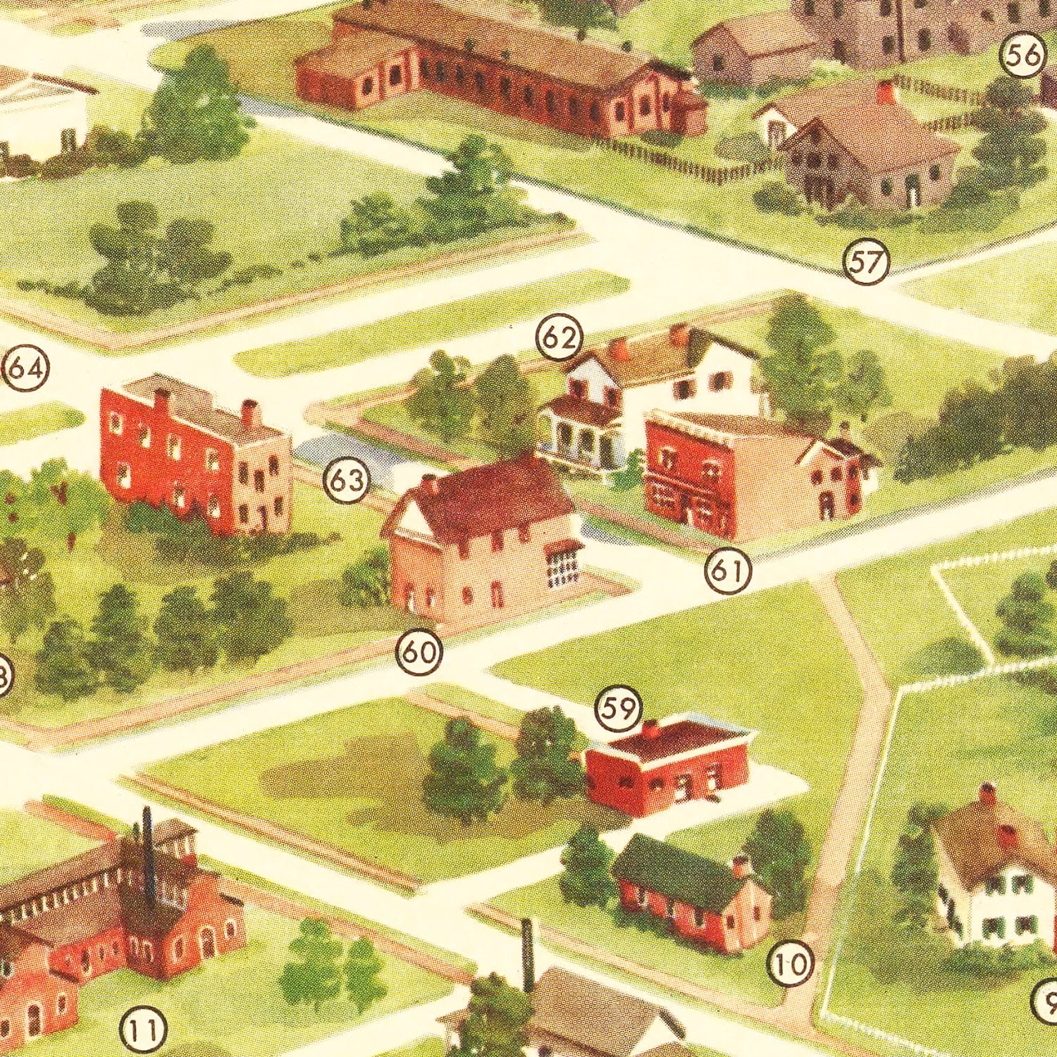 Vintage Map of Greenfield Village, 1951