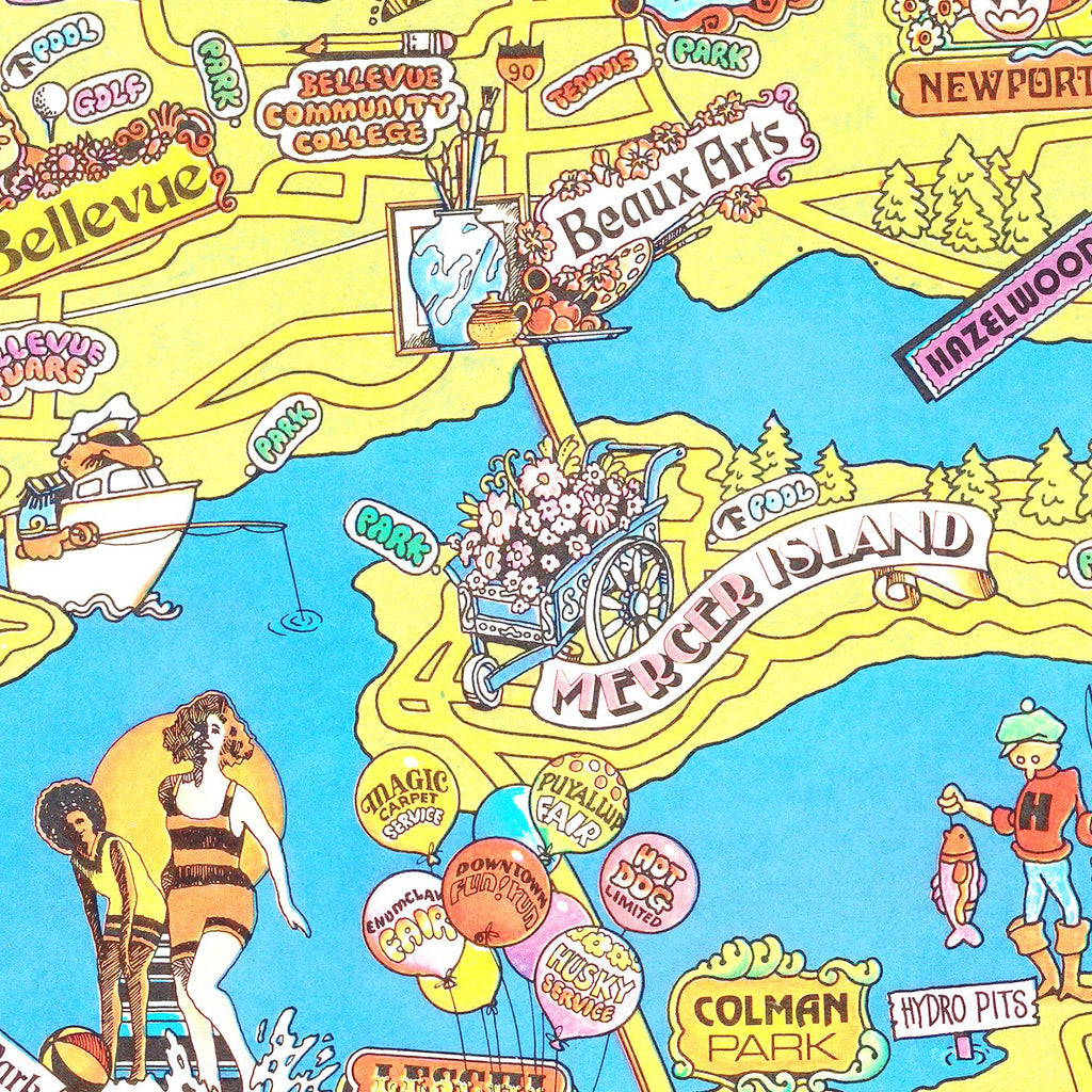 Vintage Map of Seattle, Washington 1974
