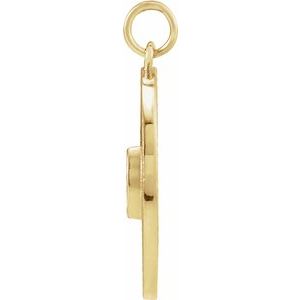 14K Yellow Gold .05 CT Diamond Disc Pendant