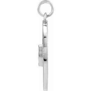 14K White Gold .05 CT Diamond Disc Pendant