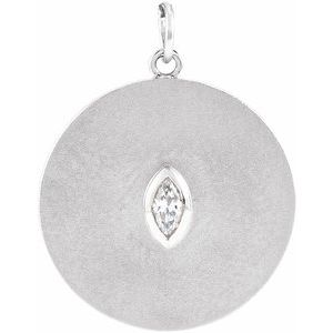 Sterling Silver .05 CT Diamond Disc Pendant