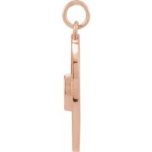 14K Rose Gold .05 CT Diamond Disc Pendant