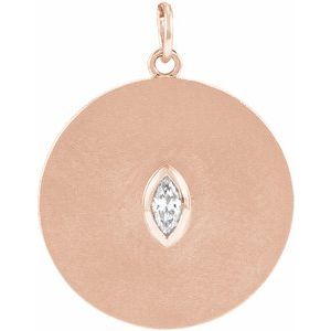 14K Rose Gold .05 CT Diamond Disc Pendant