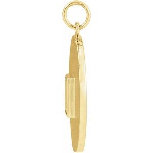 14K Yellow Gold  .07 CT Diamond Disc Pendant