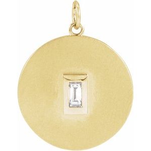 14K Yellow Gold  .07 CT Diamond Disc Pendant