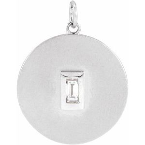 14K White Gold  .07 CT Natural Diamond Disc Pendant