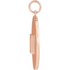 14K Rose Gold  .07 CT Diamond Disc Pendant