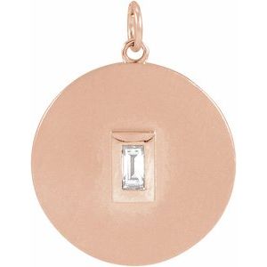 14K Rose Gold  .07 CT Diamond Disc Pendant
