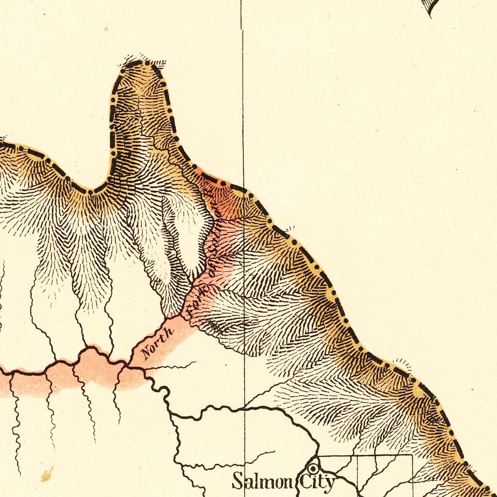 Vintage Map of Idaho 1876