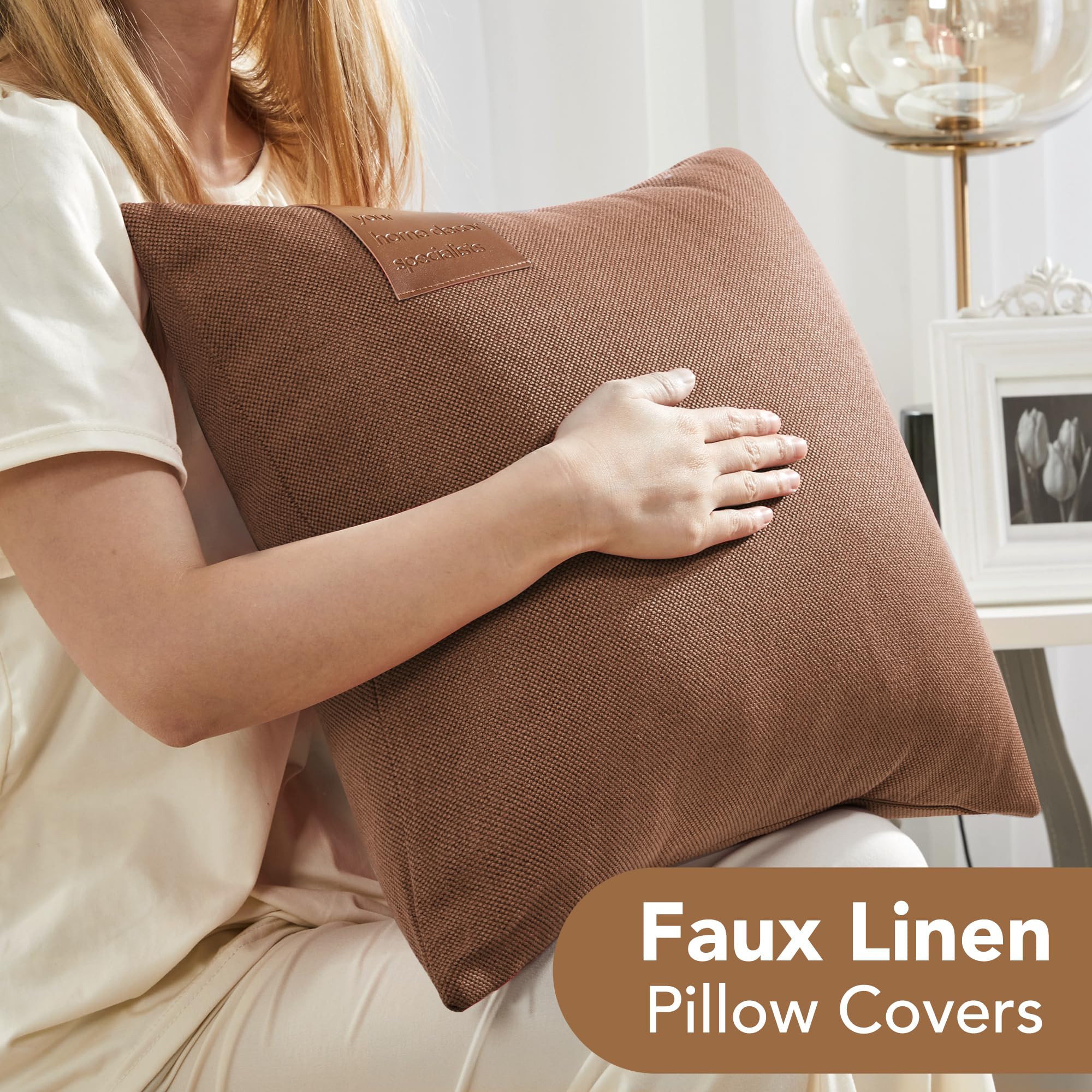 Saddle Brown Lumbar Pillow Covers, 2PCS