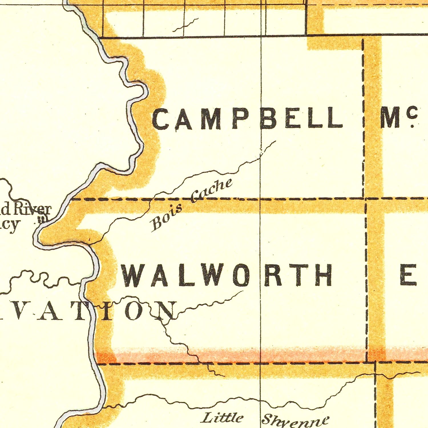 Vintage Map of South Dakota 1876