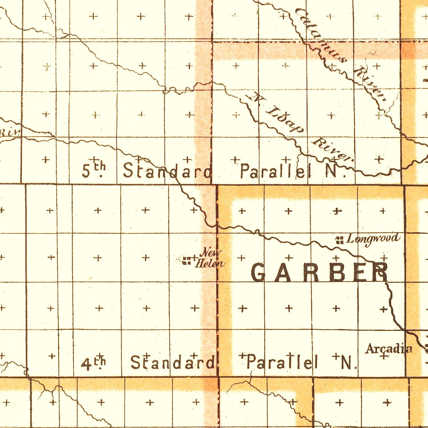 Vintage Map of Nebraska 1876