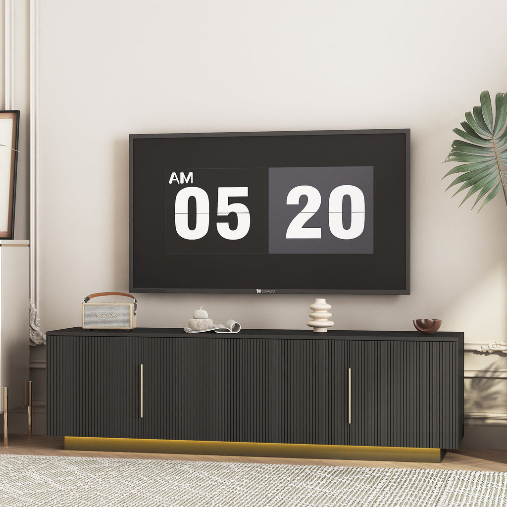 TV Stand  with 16 Color LEDs,68' Modern TV Stand,  TV Cabinet Entertainment Center for 55 60 65 Inch TV