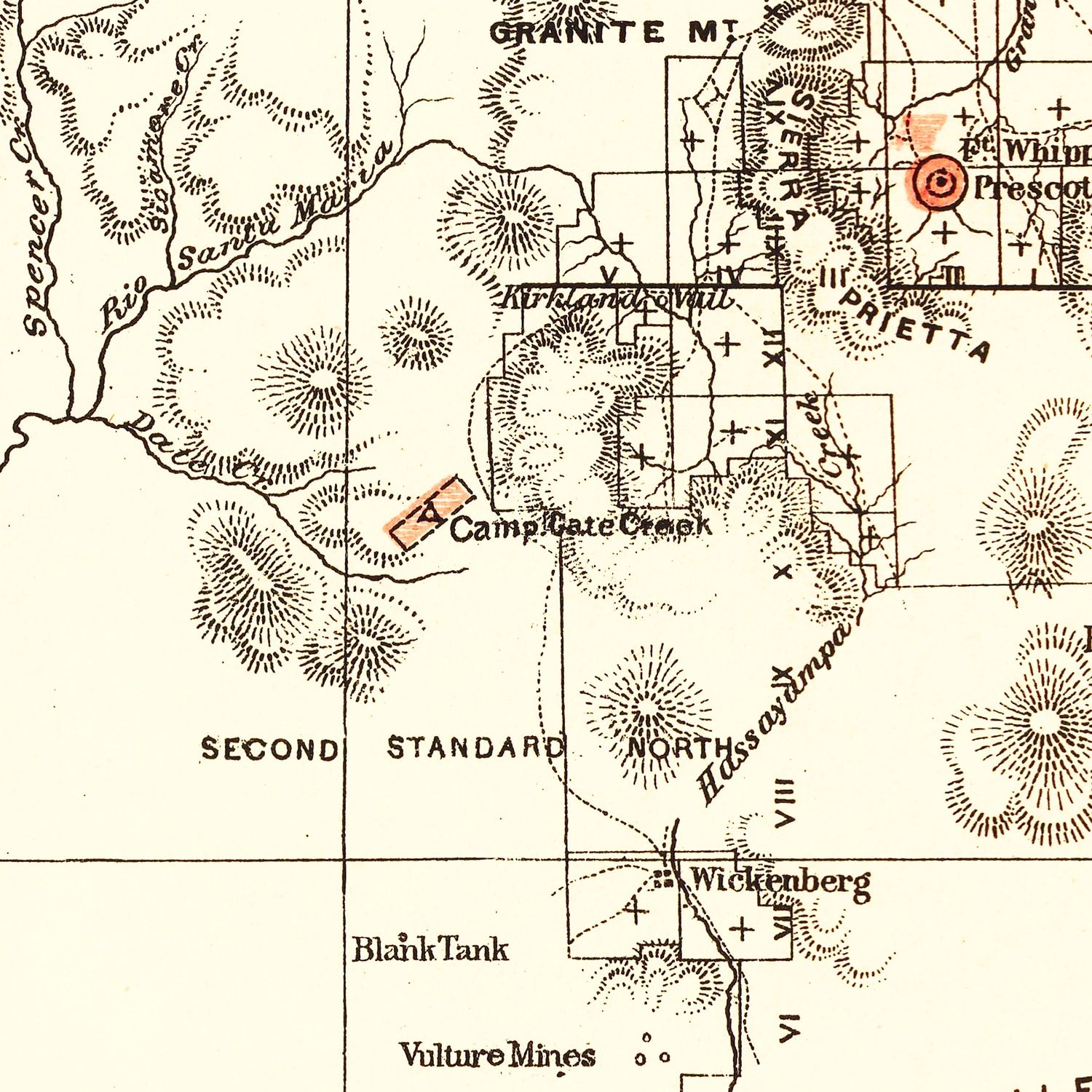 Vintage Map of Arizona 1876