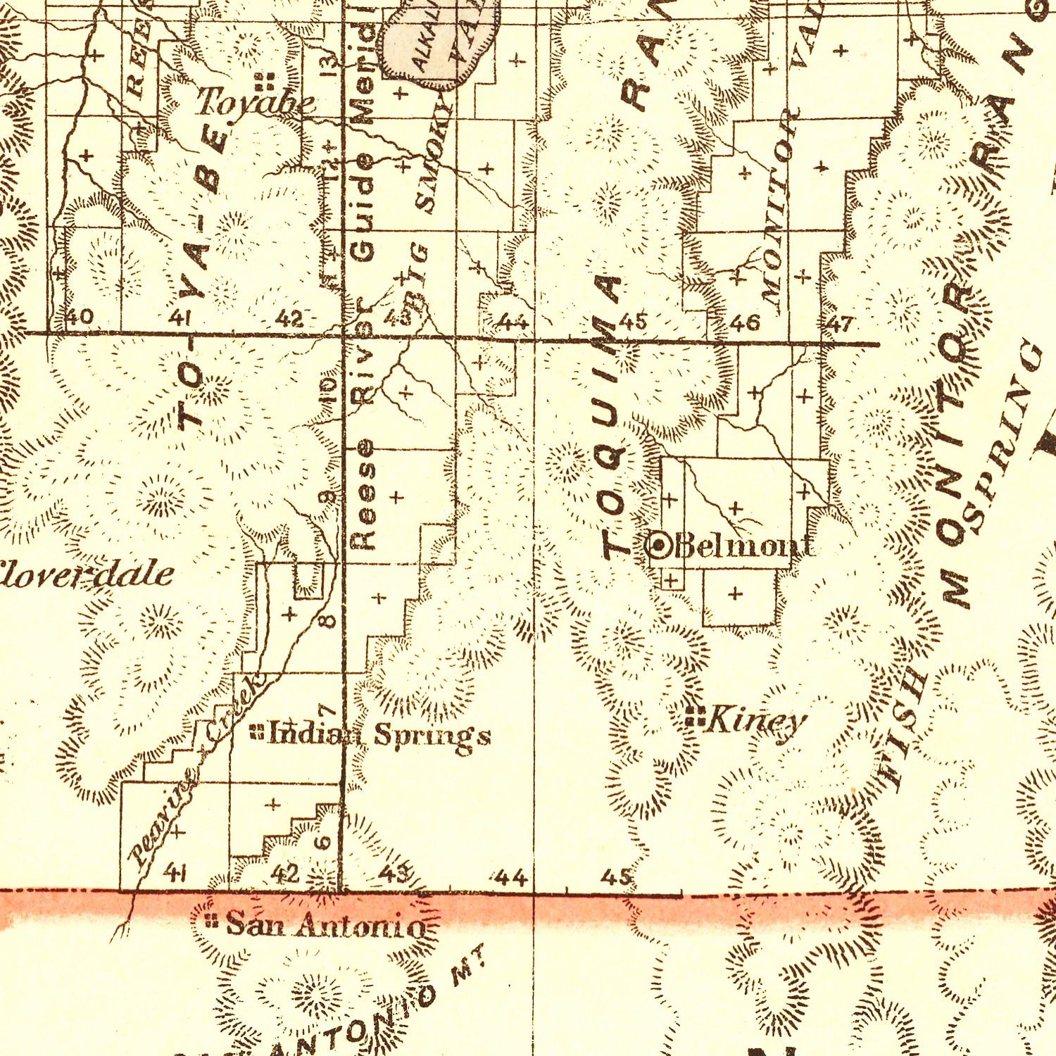 Vintage Map of Nevada 1876