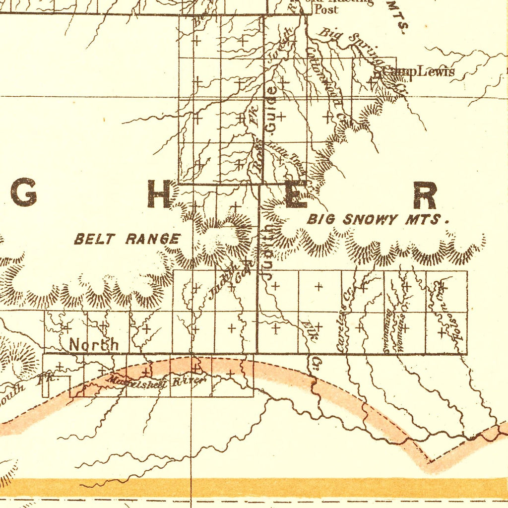 Vintage Map of Montana 1876