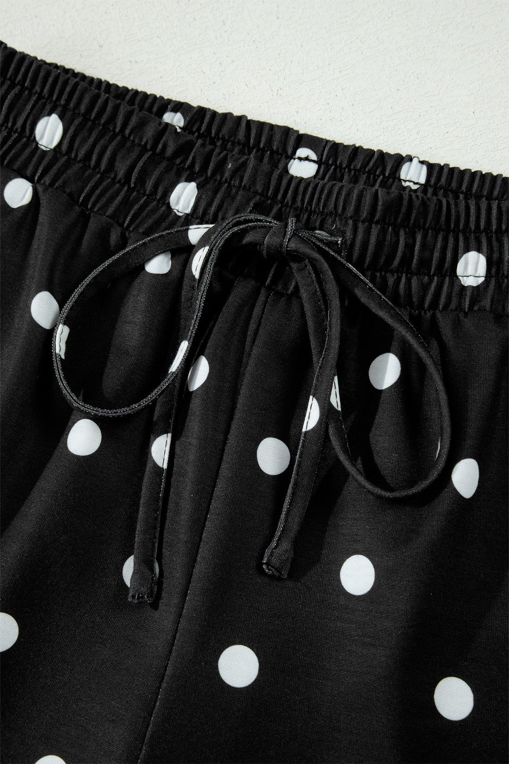 Polka Dot Loose Tee & Drawstring Shorts Set