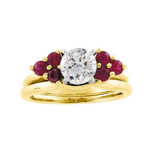 14K Yellow Natural Ruby Wrap-Style Enhancer Ring