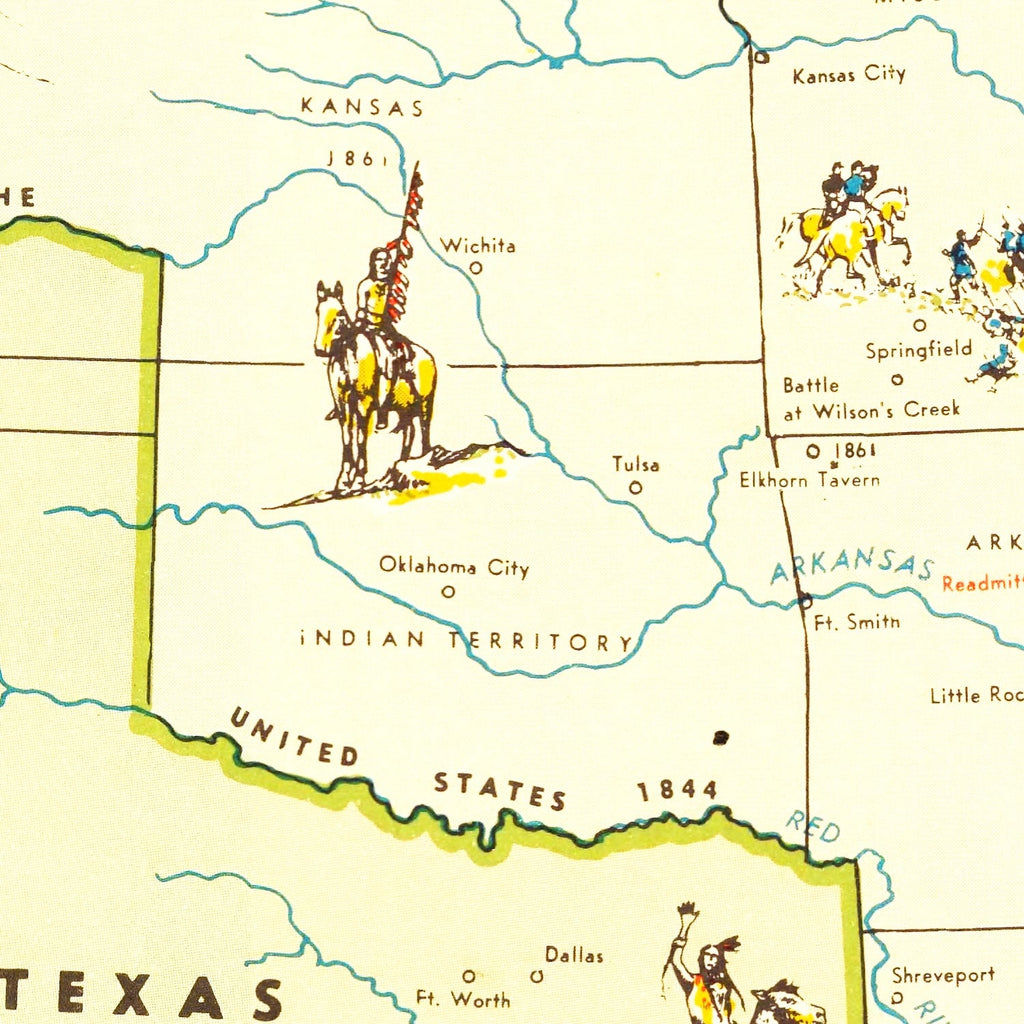Vintage Civil War Map of the United States