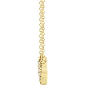 14K Yellow Gold .03 CTW Natural Diamond Circle 16" Necklace