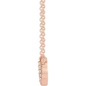 14K Rose Gold .03 CTW Natural Diamond Circle 16" Necklace
