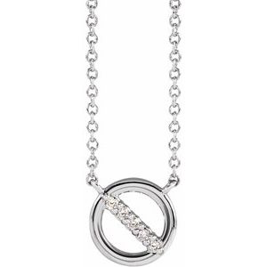 Platinum .03 CTW Natural Diamond Circle 16" Necklace