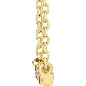 14K Yellow Gold .03 CTW Natural Diamond French-Set Bar 18" Necklace
