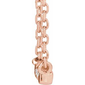 14K Rose Gold .03 CTW Natural Diamond French-Set Bar 18" Necklace