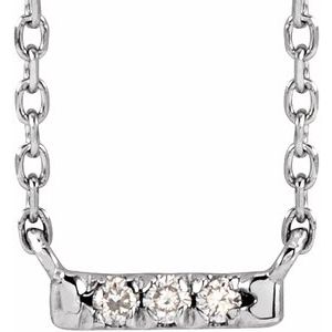 Platinum .03 CTW Natural Diamond French-Set Bar 18" Necklace