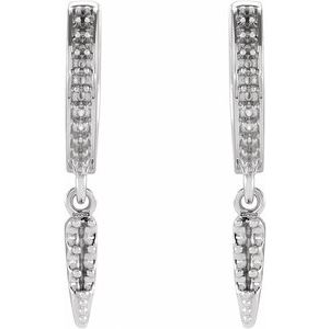 14K White Gold Hinged Hoop Spike Earring Mountings – image 2