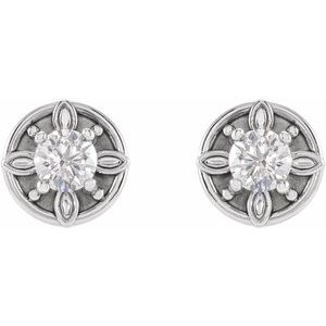 14K White Gold 1/5 CTW Natural Diamond Floral-Inspired Earrings – image 2